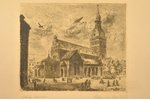 Krastiņš Voldemārs (1908-1960), "Mara's church" (Dome Cathedral), 1941, paper, etching, 14.9 x 17.9...