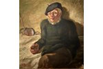 Ebersteins Harijs (1906-1964), Fisherman with a pipe, 1930-ые, canvas, oil, 80 x 75 cm...