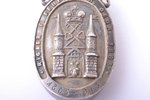 badge, 50th anniversary of the Riga Firemen society, 1865-1915, silver, gold, Latvia, Russia, 1915,...