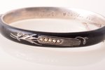 a bracelet, silver, enamel, 84 ПТ standard, 17.90 g., the diameter of the bracelet 5.7 x 4.9 cm, pea...