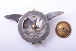 badge, Military Aviation School, silver, gold, Latvia, 20-30ies of 20th cent., 42.7 x 70.3 mm, 30.30...