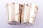set of 6 beakers, silver, 950 standard, 136.05 g, engraving, h 4 cm, France...