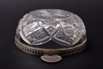candy-bowl, silver, crystal, 84 standard, 16 x 11.4 cm, h 4.8 cm, Semyon Pavlov's workshop, 1908-191...