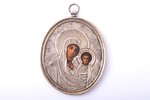 icon, Our Lady of Kazan, silver, painting, 84 standard, by Grigoriy Sbitnev, Russia, the end of the...
