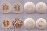set of 12 decorative plates, "Franco-Russian Alliance", faience, France, the border of the 19th and...