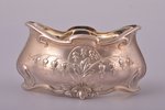 saltcellar with spoon, Art Nouveau, silver, 950 standart, glass, silver weight 19.35g, France, saltc...