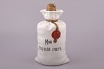 carafe, "Money bag", company "Beckman and Co", St. Petersburg, porcelain, Russia, h 20.5 cm, hairlin...