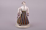 figurine, Girl in traditional costume, porcelain, Riga (Latvia), J.K.Jessen manufactory, hand-painte...