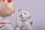 figurine, Girl with a dog, porcelain, Riga (Latvia), USSR, Riga porcelain factory, molder - S. Bolza...