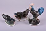 set of 3 figurines, "Ducks, Rooster and Hen", porcelain, Germany, Rosenthal, sculpture's work, by Ka...
