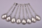 set of spoons, 1+8 pcs., silver, 875 standart, gilding, the 50-60ies of 20th cent., 232.60 g, Tallin...