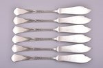 flatware set, 12 items (6 fish knives and 6 fish forks), silver, 84 standart, engraving, 1908-1917,...