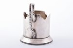 tea glass-holder, silver, 84 standard, 109.15 g, engraving, h (with handle) 10 cm, Ø (inside) 6.4 cm...
