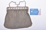 an evening bag, silver, 306.65 g, chainmail, 18 x 21.5 cm...