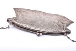 an evening bag, silver, with two compartments, Art-Nouveau, 380.60 g, chainmail, 17.5 x 20 cm...