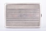 cigarette case, silver, 950 standard, 164.10 g, 12.6 x 8.4 x 1.1 cm, France, clasp - 800 standard...