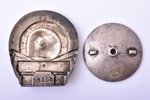 badge, Metropolitan named after Kaganovich, 1st queue, № 13165, silver, enamel, USSR, 1935, 36.6 x 3...