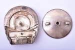 badge, Metropolitan named after Kaganovich, 2nd queue, № 24853, silver, enamel, USSR, 1938, 37 x 33....
