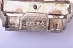 знак, Метро имени Кагановича, II очередь, № 24853, серебро, эмаль, СССР, 1938 г., 37 x 33.2 мм, 15.4...