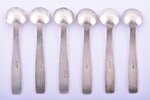 set of 6 spoons for salt, silver, 6 pcs., 875 standart, 1963, 32.40 g, Tallinn Jewelry Factory, Tall...