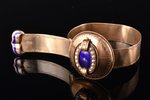 a bracelet, with opening medallion, gold, enamel, 56 ПТ standard, 40.71 g., pearl, diameter of medal...