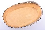 biscuit tray, silver, 84 standard, 431.20 g, engraving, gilding, 27.4 x 17.2 cm, h (with handle) 18....