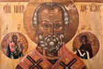ikona, Svētais Nikolajs Brīnumdarītājs, dēlis, gleznojums, zeltījums, Krievijas impērija, 31 x 26.7...