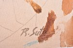 Сута Роман (1896-1944), эскиз росписи тарелке (двусторонний), 20-30е годы 20го века, бумага, акварел...