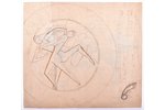 Suta Romans (1896-1944), sketch for plate (two-sided), the 20-30ties of 20th cent., paper, water col...