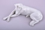 figurine, Shepherd dog, porcelain, Riga (Latvia), M.S. Kuznetsov manufactory, 1937-1940, 10.5 x 17.4...