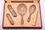 toiletry set of 5 items, silver, 800 standart, Italy, 27 - 15.5 cm, in a box...