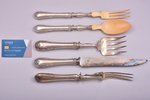 flatware set of 5 items, silver, 950 standart, metal, total weight of items 573.40 g, France, 32.6 -...