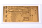 золотой слиток в форме банкноты, "Prager Botschaft", 2015 г., золото, Германия, 0.5 г, Ø 90 x 43 мм,...