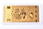 gold ingot in the shape of a banknote, "Zwei-Plus-Vier-Vertrag", 2015, gold, Germany, 0.5 g, Ø 90 x...