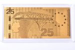золотой слиток в форме банкноты, "Zwei-Plus-Vier-Vertrag", 2015 г., золото, Германия, 0.5 г, Ø 90 x...