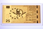 gold ingot in the shape of a banknote, "Einigungsvertrag", 2015, gold, Germany, 0.5 g, Ø 90 x 43 mm,...