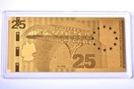 gold ingot in the shape of a banknote, "Einigungsvertrag", 2015, gold, Germany, 0.5 g, Ø 90 x 43 mm,...