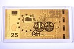 золотой слиток в форме банкноты, "Währungs-, Wirtschafts- und Sozialunion", 2015 г., золото, Германи...