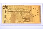 gold ingot in the shape of a banknote, "Währungs-, Wirtschafts- und Sozialunion", 2015, gold, German...