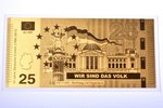 zelta stienis banknotes formā, "Reichstag und Siegessäule - Wir Sind Das Volk", 2015 g., zelts, Vāci...