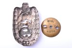 badge, LUS (Latvian firefighters union),  № 4806, Latvia, 20-30ies of 20th cent., 62.3 x 39 mm...