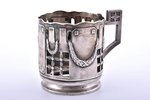 tea glass-holder, silver, with engraving "Э.А. Эйсмонтт, 1908", 875, 900 standard, 149.55 g, h (with...