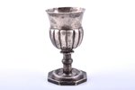 wine glass, silver, 12 лот (750) standart, engraving, the 19th cent., 107.65 g, Congress Poland(?),...
