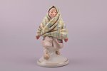 figurine, Girl with headscarf, porcelain, Riga (Latvia), USSR, Riga Ceramics Factory, handpainted by...