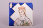 case, "Girl in traditional costume", porcelain, M.S. Kuznetsov manufactory, signed painter's work, h...