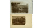 photography, 2 pcs., army, dugout and crossing, Russia, beginning of 20th cent., 13,8x8,8, 14x9 cm...