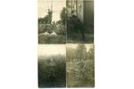 фотография, 4 шт., офицер с подчиненными солдатами, Российская империя, начало 20-го века, 13,8x8,8...