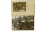 photography, 2 pcs., officers at the dugouts, Russia, beginning of 20th cent., 13,8x8,8 cm...