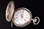 pocket watch, "Petrovskye", Russia, Switzerland, silver, 84, 875 standart, 124.85 g, 7.4 x 5.9 cm, i...