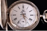 pocket watch, "Petrovskye", Russia, Switzerland, silver, 84, 875 standart, 124.85 g, 7.4 x 5.9 cm, i...
